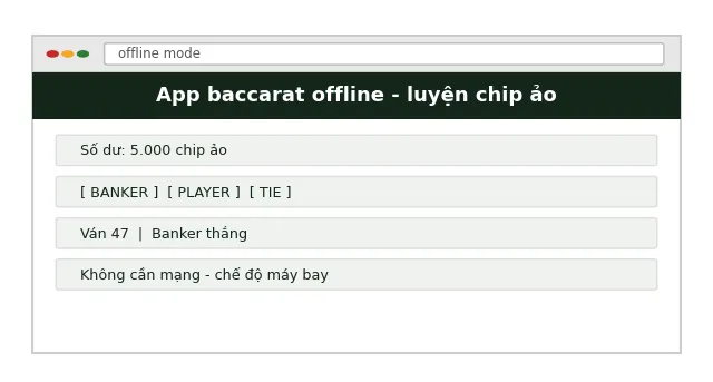 Game baccarat offline: top 5 app tốt nhất cho Android và iOS 2 Màn hình app baccarat offline với bảng cược Banker Player Tie và số dư chip ảo