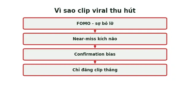 Duy Minh baccarat là ai? Phân tích câu chuyện và bài học 3 Sơ đồ cơ chế FOMO và confirmation bias khiến nội dung viral lan nhanh