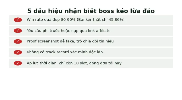 dấu hiệu boss kéo baccarat lừa đảo nhận biết