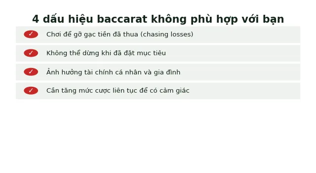 Có nên chơi Baccarat online không: Phân tích ưu nhược thẳng thắn 3 dấu hiệu nghiện baccarat online cần dừng chơi